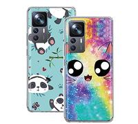 U.DARELIKE Lot de 3 Coques Compatible avec Xiaomi 12T / 12T Pro 5G Coque Silicone Transparente Ours Panda Licorne Motif Personnalisée Souple Crystal Étui Housse Antichoc pour Xiaomi 12T / 12 Pro 5G