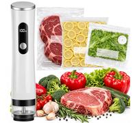 U-Emlilee Machine Sous Vide Alimentaire Portable, 1800mAh | Sans Fil，Automatic Stop, Clear LED Display, External Drain Tube, 30 Reusable Bags (S/M/L), Compact for Kitchen Camping