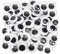 U-K 100 pièces Auto-adhésif Rond Noir Blanc 4mm Yeux en Plastique réutilisables pour Scrapbooking Artisanat Accessoires de poupée Useful and Practical