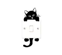 U-K Intéressant Amovible Chat Noir Stickers Muraux Interrupteur de Lumière DIY Décor Stickers pour Enfants Chambre Bureau Décoration de La MaisonDurable et agréable, ????