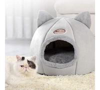 U-K - Lit pour chat - Mignon appartement - Tente d'intérieur pliable - Avec rembourrage lavable en machine - Cachemire chaud et confortable - Fournitures pour petits chiens et chats - Dormez bien