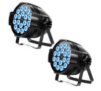 U`King 2PCS 200W Par LED Lumière de Fête, 18 x 15W RGBW 4 en 1 Lampe de Scène avec Activation Sonore et DMX 8CH Contrôler Modes, Eclairage Scene pour DJ, Disco, Mariage, Club, Halloween