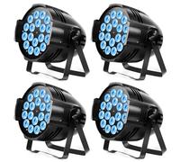 U`King 4PCS RGBW Lumiere Par LED, 200W 18 LED Lampe de Scène avec Activation Sonore et DMX 8CH Contrôler Modes, Eclairage Scene pour DJ, Disco, Mariage, Club