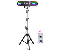 U`King Lumière de discothèque avec trépied et télécommande, 5 in 1 DJ Lumière Boules rotatives/UV/Stroboscopes/Lumières LED multicolores/Gobos pour fête de vacances Enfants Effets d'anniversaire Noël