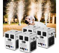 U`King Machines à Effets Pyrotechniques Blanc, 4PCS 530W Spark Machine avec Télécommande, DMX Machine à Effets de Scène avec LCD écran Pour Bar Party Halloween Noël Mariage Concert