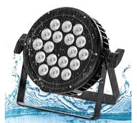 U`King RGBW IP65 Etanche Par LED Exterieur, 18 LED x 10W Jeu de Lumiere Scene Effets avec Imperméable D MX Câble, Projecteur de Scene pour Mariage Fête Saison des Pluies Halloween Noël
