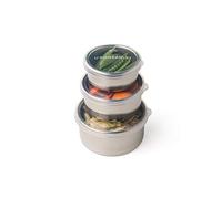 U-Konserve - Récipient alimentaire rond en acier inoxydable avec couvercle en silicone - Transparente - Nesting Trio