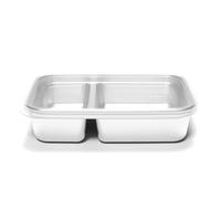 U Konserve - Récipient rectangulaire divisé en acier inoxydable avec couvercle en silicone - Transparent - 825 ml