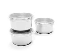 U-Konserve - Récipients alimentaires ronds en acier inoxydable avec couvercles en silicone - Transparente - Mini trío 3 oz / 90 ml