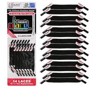 U-Lace - KIDDOS Lacets élastiques pour enfants de 3 à 7 ans - ATTENTION : 2 sacs minimum pour une paire de baskets. Comptez les œillets !, Noir, Classic