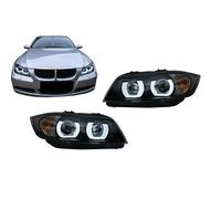 U-LED 3D Phares halogènes pour BMW Série 3 E90 E91 03.2005-08.2008 LHD Noir