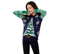 U LOOK UGLY TODAY Chandail de Noël Lumineux, Chandail de Noël Clignotant Drôle, Chandail de Noël pour Femme,Chandails à Manches Longues Chunky Xmas avec Bonhomme de Neige du Père Noël du Renne,