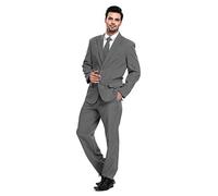 U LOOK UGLY TODAY Homme Costume Party Suit de Noel Coupe Normale Costumes de Fête Camaïeu y Compris Le Pantalon et la Cravate, Or, S