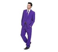 U LOOK UGLY TODAY Homme Costume Party Suit de Noel Coupe Normale Costumes de Fête Camaïeu y Compris Le Pantalon et la Cravate, Violet, 3XL