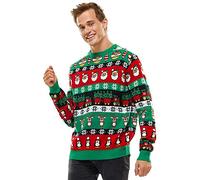 U LOOK UGLY TODAY Pull de Noël Laid pour Les Hommes, Festif pour Une Fête de Noël,Classic Cuties On A Roll,M