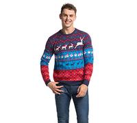 U LOOK UGLY TODAY Pull de Noël Laid pour Les Hommes, Festif pour Une Fête de Noël,Cool Classic Fair Isle,XL
