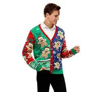 U LOOK UGLY TODAY Pull de Noël Laid pour Les Hommes, Festif pour Une Fête de Noël,Gingerbread Rocks,3XL