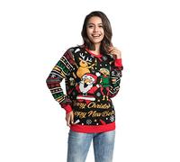 U LOOK UGLY TODAY Pull de Noël Laid pour Les Hommes, Festif pour Une Fête de Noël,Reindeer Rocks,XL