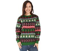 U LOOK UGLY TODAY Pull de Noël unisexe pour femme, motif jacquard et renne, Faites entrer votre fou de Fairisle, S