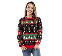 U LOOK UGLY TODAY Pull tricoté Fantaisie pour Homme avec Renne Classique Fair Isle - - XXX-Large