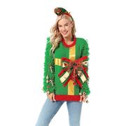 U LOOK UGLY TODAY Ugly Christmas Sweater Pull de Noël Hommes Femmes Unisexe Sweater Pull à Capuche tricoté drôle de Noël pour Femme Pull Unisexe, Sweat Festif de Noël