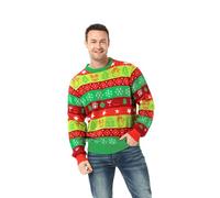U LOOK UGLY TODAY Ugly Christmas Sweater Pull de Noël Hommes Femmes Unisexe Sweater Pull à Capuche tricoté drôle de Noël pour Femme Pull Unisexe, Sweat Festif de Noël