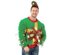 U LOOK UGLY TODAY Ugly Christmas Sweater Pull de Noël Hommes Femmes Unisexe Sweater Pull à Capuche tricoté drôle de Noël pour Femme Pull Unisexe, Sweat Festif de Noël
