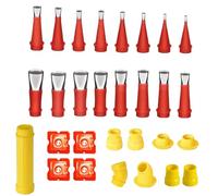 U- Lot de 29 buses en caoutchouc intégrées Kit d'outils pour colmater les buses en caoutchouc avec grattoir et tige d'extension, différentes tailles, pointes de cartouche intégrées