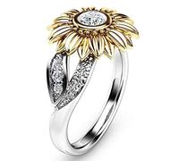 U-M PULABO Bague élégante en alliage avec motif tournesol Cadeau pour femme