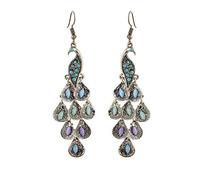 U-M PULABO Boucles d'oreilles pendantes style bohème vintage paon géométrique pour femme