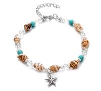 U-M PULABO Bracelet de cheville conque étoile de mer avec perles turquoises pour femme, excellent et élégant