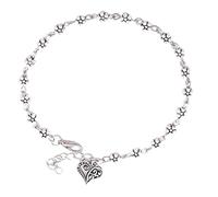 U-M PULABO Bracelet de cheville en argent tibétain en forme de cœur pour femme Prune brillante chaîne bracelet de cheville pieds nus sandale bijoux de plage Fabrication exquise populaire