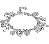 U-M PULABO Bracelets à breloques personnalisés pour femme Plaqué Mode Cristal Pendentif Bracelet Cadeau Beauté Art Pratique