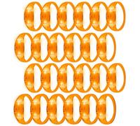 U-MOJOK Lot de 24 bracelets lumineux orange avec activation sonore clignotante - Contrôle de la musique - Bracelets phosphorescents pour récompenses de jeux de rave, carnaval, concerts, événements