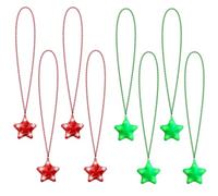 U-MOJOK Lot de 8 colliers lumineux en forme d'étoile clignotante pour mariage, anniversaire, Saint-Valentin, Mardi Gras, 4 juillet, Halloween, Noël, Middle, Plastique, Cristal
