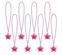 U-MOJOK Lot de 8 colliers lumineux en forme d'étoile clignotante pour mariage, anniversaire, Saint-Valentin, Mardi Gras, 4 juillet, Halloween, Noël, Middle, Plastique, Cristal