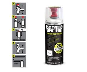 U-POL RAPTOR Aérosol 2K (Blanc) Revetement Protection