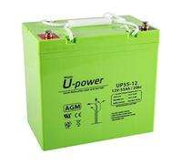 U-Power Batterie au Plomb Rechargeable AGM scellée 12 V 55 Ah Utilisation générale comme alarmes, UPS/SAI, sécurité, Jouets, etc. Borne à vis métrique M6