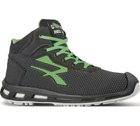 U-Power Botte de sécurité RedLion HARD taille 45 W. 11 noir/vert S3 SRC ESD E...
