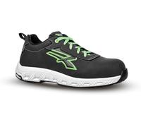 U-Power Chaussure de travail de sécurité ligne Red Ego modèle Adak ESD S3S Ci Hi HRO FO SR Article : RE20114, Noir et vert., 43 EU