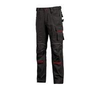 U-Power FREE, Pantalon pour homme, Pantalon cargo Multi-poches, Poches genouillères, Poche cuisse amovible, Tissu confortable, Insert élastique, Vêtements extérieurs durables (Black Carbon 54)