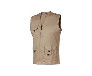 U-POWER | Gilet da Lavoro Uomo con Zip CHICA, Multitasche, Elasticizzato, 98% cotone 2% spandex
