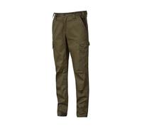 U-Power GUAPO, Pantalon de Travail en Coton Stretch, avec Multi-Poches Avant et Latérales, Pantalon Cargo Confortable, avec Bouton Avant, Taille Élastiquée (Dark Green L)
