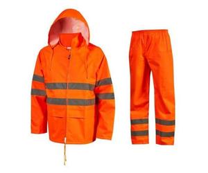 U-POWER Halley Ensemble imperméable haute visibilité avec veste et sur-pantalon imperméable avec bandes réfléchissantes