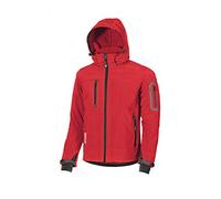 U-Power Metropolis, Veste polaire Coque souple pour homme, vêtements d'hiver décontractés, avec capuche, tissu extensible, imperméable, coupe-vent, manteau rembourré à fermeture éclair complète (RED MAGMA XL)