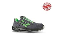 U Power Mixte Point Carpet s ESD S1PS FO SR Safety Shoes, Gris Plomb/Vert Fluorescent, 46 EU