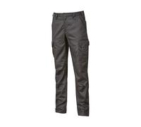 U-Power Pantalon de travail Belgrado – tissu stretch 65% polyester/35% coton, résistant – Gris L