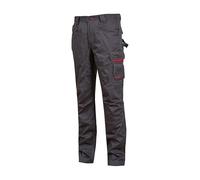 U-POWER | Pantalone da Lavoro GRIN, con Fodera in Flanella, numerose Tasche portaoggetti, Rinforzi su cavallo e ginocchia, 60% Cotone 40% Poliestere Twill