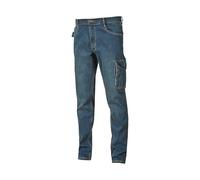 U-Power Pantalon de travail JAM Jeans Slim – poche pour genouillères, 5 poches, YKK, Bleu M