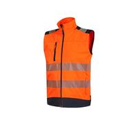 U-Power Gilet DANY softshell, zip intégral, résistant à l'eau, poche pour téléphone – Orange fluo L